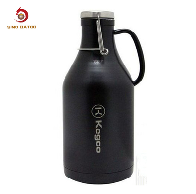 64oz Black Double Wall Flip Top Beer Growler